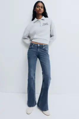 Flared Low Jeans - Bleu denim — photo 2