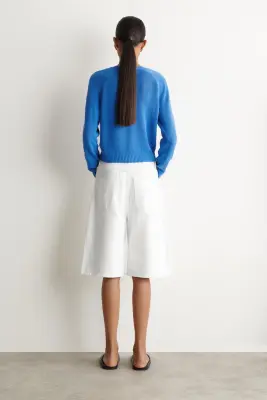 CARDIGAN EN MAILLE DE LIN - BLEU — photo 4