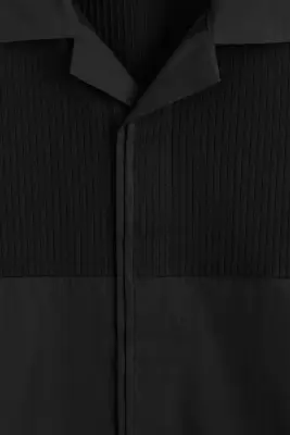 CHEMISE DÉCONTRACTÉE À PANNEAUX CONTRASTÉS - NOIR — photo 5