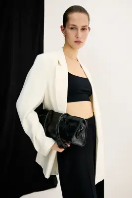 Blazer à fermeture croisée - Crème — photo 3