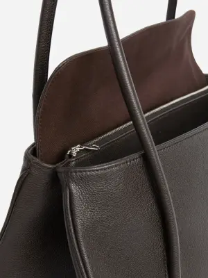 Sac à bandoulière en cuir - Marron — photo 3