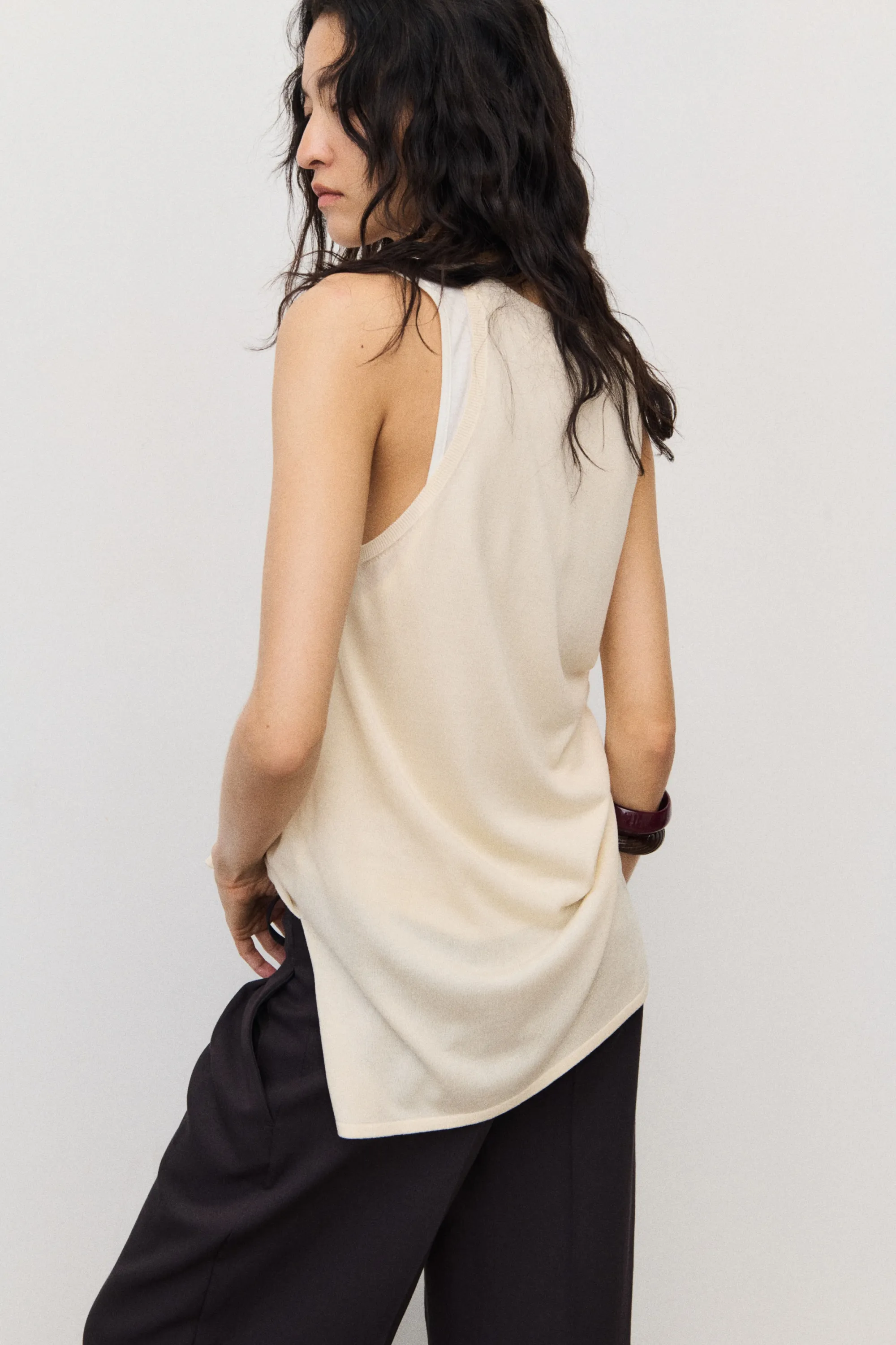 Pantalon 7/8 en twill - Marron foncé