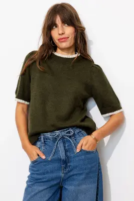 Pull détail dentelle Femme — photo 4