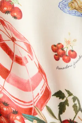 Robe imprimée avec détail torsadé - Crème/tomates — photo 4