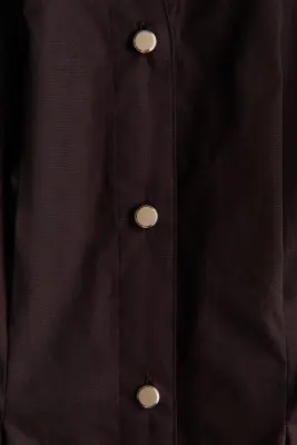 Robe chemise cintrée - Marron foncé — photo 3
