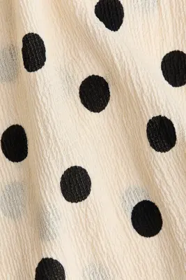 Robe en jersey à effet drapé - Crème/pois — photo 3
