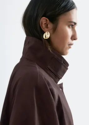 Veste à col en velours côtelé - Marron foncé — photo 5