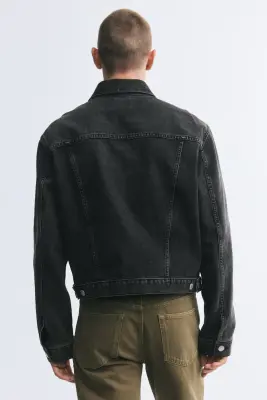 Veste en denim de coton - Noir denim — photo 3