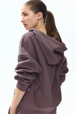Veste à capuche zippée - Violet ancien chiné — photo 1