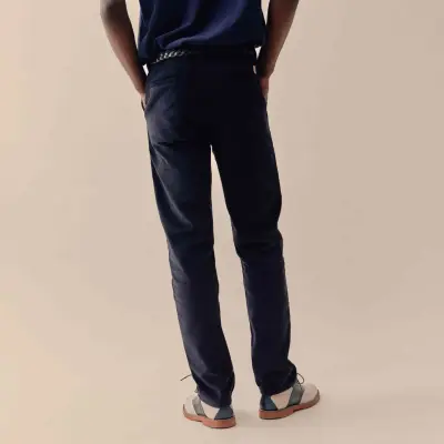 Chino marine Jeannot velours demi-slim — photo 4