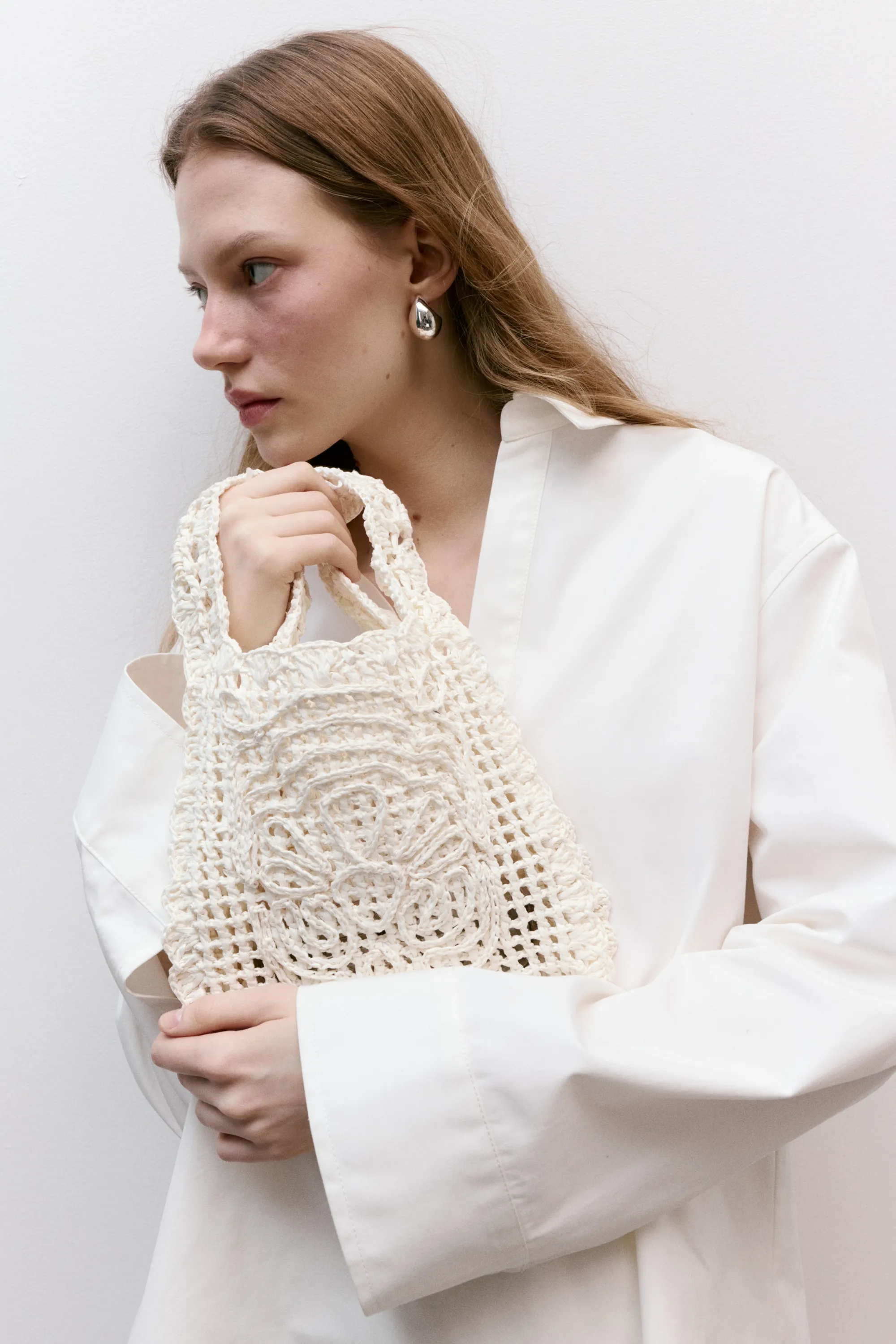 Pochette en paille - Blanc