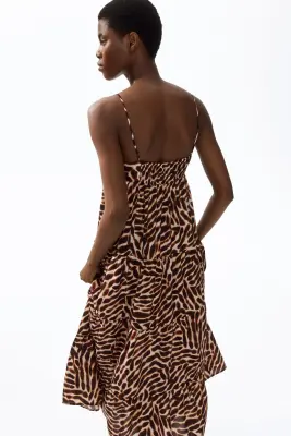 Robe à étages avec bretelles fines - Beige clair/motif — photo 3