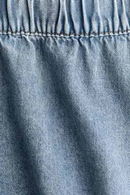 Short en denim avec taille élastique - Bleu denim clair — photo 4