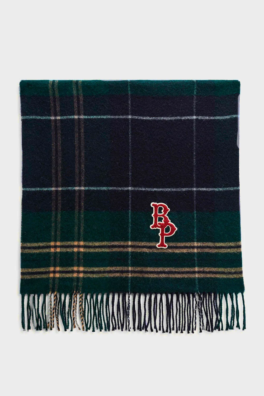 Écharpe Public tartan vert et bleu
