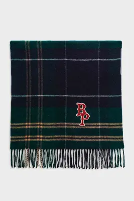 Écharpe Public tartan vert et bleu — photo 1