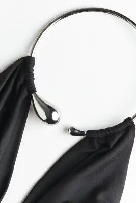 Robe dos nu à effet drapé - Noir — photo 1