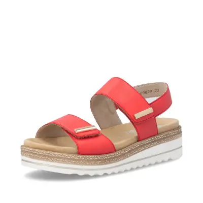 Sandales Remonte D0Q59-33 Rouges - Velcro Grande Pointure Femme — photo 1