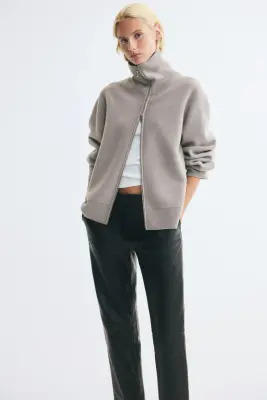 Gilet zippé en laine - Taupe clair — photo 2