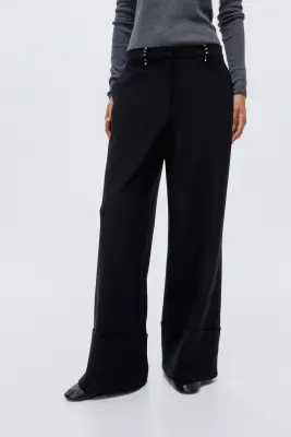 Pantalon chic avec rivets - Noir — photo 2