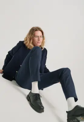 Le pantalon en flanelle - Bleu marine — photo 4