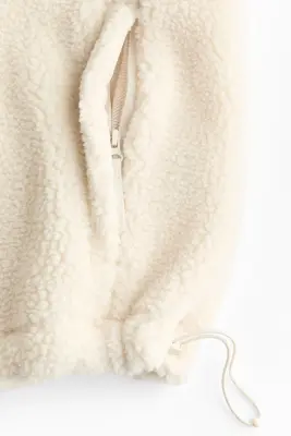 Veste de sport Loose Fit en tissu Teddy bear - Ivoire — photo 5