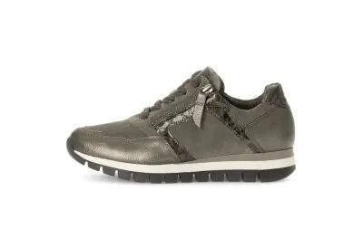 Baskets Gabor 56.438.40 Gris Foncé - Cuir Lacets Zip Grande Pointure Femme — photo 2