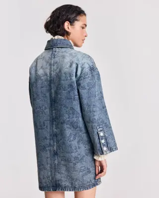 Robe Liva imprimé Toile de jeu bleu vintage — photo 4