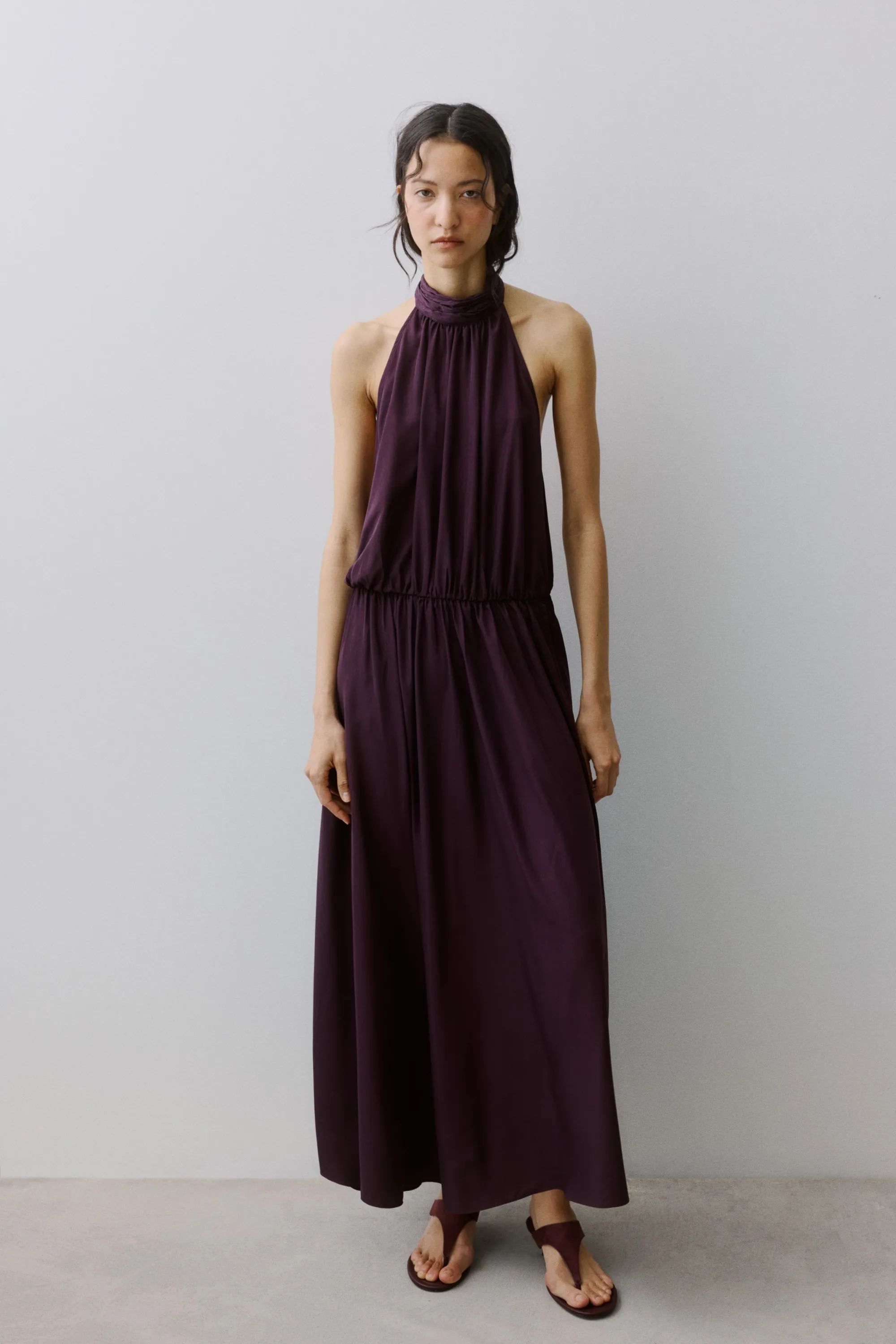 Robe longue avec dos nu - Violet foncé