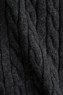 Pull oversize avec col zippé - Gris foncé chiné — photo 5
