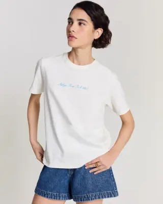 Tee Shirt Bree Balzac Pool Club écru et bleu — photo 1