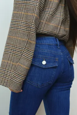 Flared Low Jeans - Bleu denim — photo 4