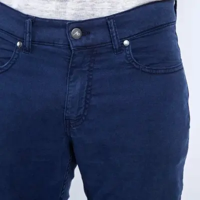 Pantalon Zanzibar tencel bleu marine — photo 4