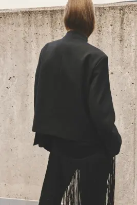 Blazer à fermeture droite - Noir — photo 3