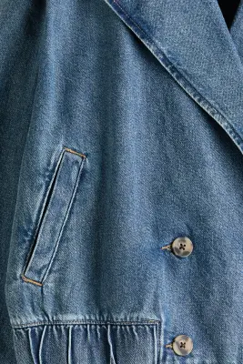 Veste en denim à fermeture croisée - Bleu denim — photo 5