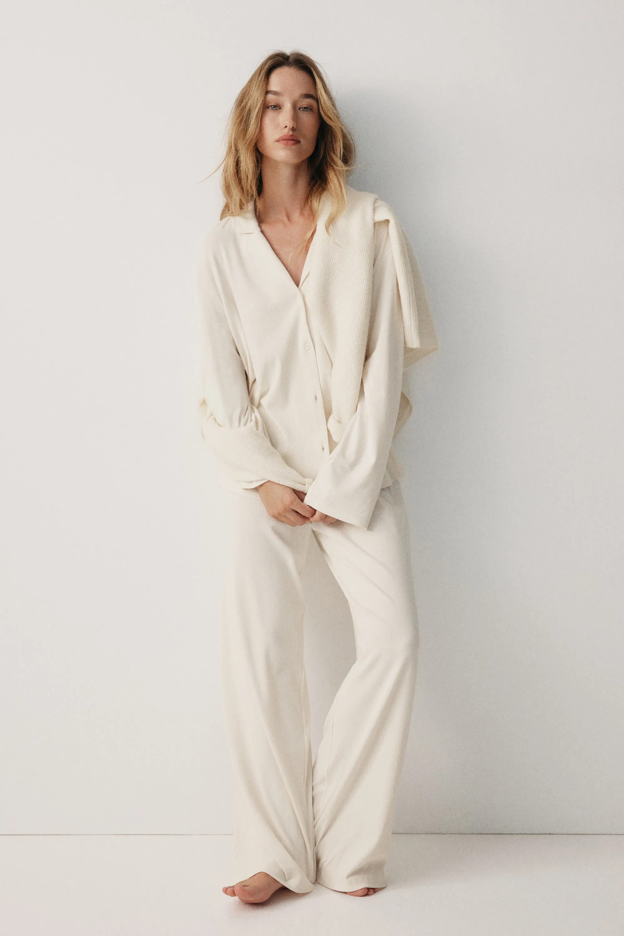 Pyjama en modal mélangé - Crème