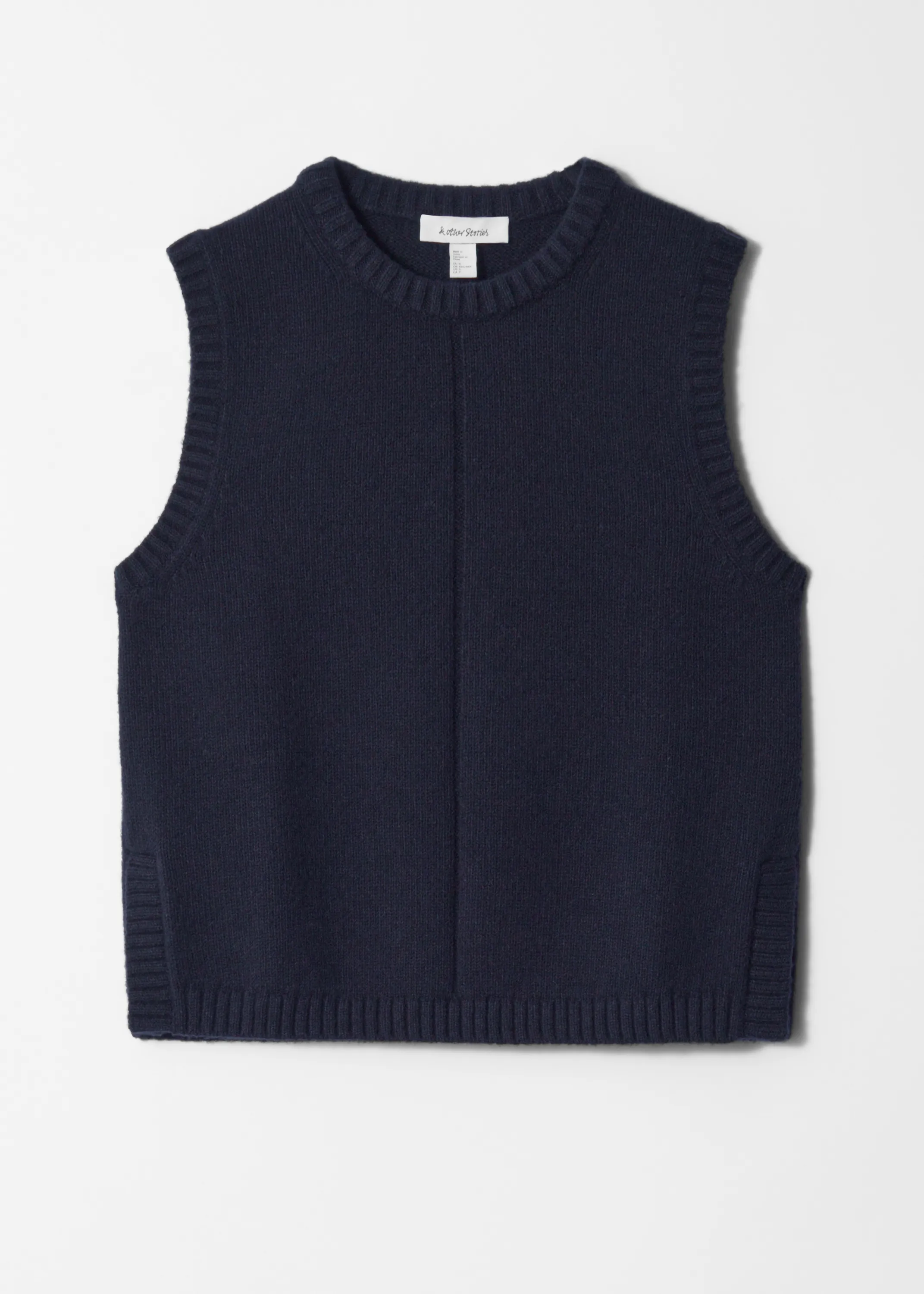 Pull sans manches en maille - Bleu marine