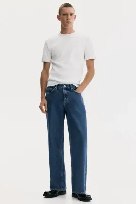 Straight Relaxed Jeans - Bleu denim — photo 2