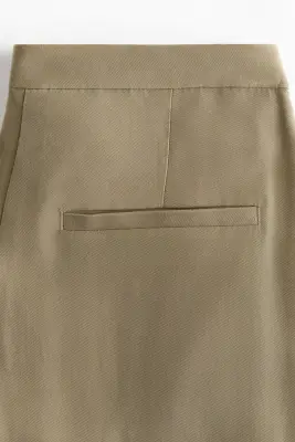 Pantalon barrel en viscose mélangée - Vert kaki — photo 4