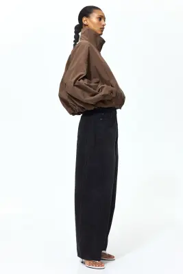 Veste en coton avec base à effet boule - Marron — photo 3