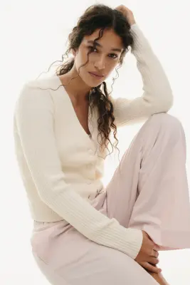Pantalon en popeline de coton - Rose clair — photo 2