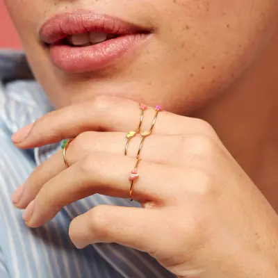 Bague Mini Coeur Rose — photo 3