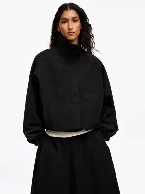 Veste en nylon à col montant - Noir — photo 3