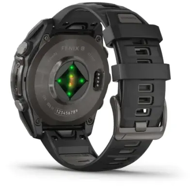 Garmin Fenix 8 Amoled 47mm Verre Sapphire lunette Carbon Gray DLC bracelet noir/gris galet 010-02904-21 — photo 4