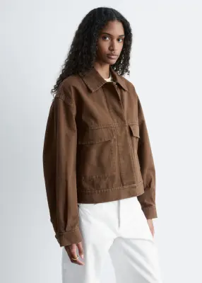 Veste utilitaire en coton - Marron foncé — photo 1