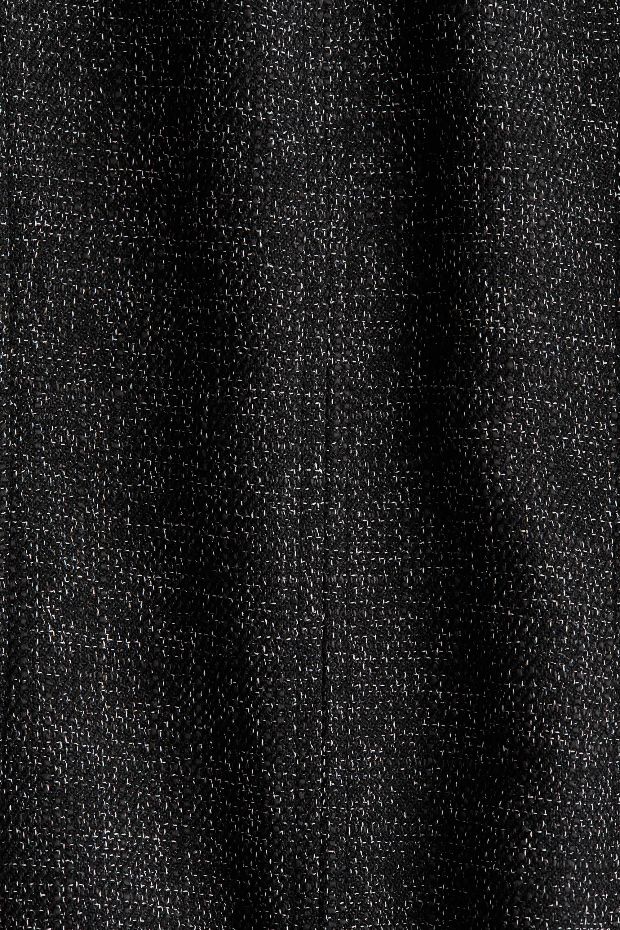 Robe à manches longues en bouclette - Noir chiné