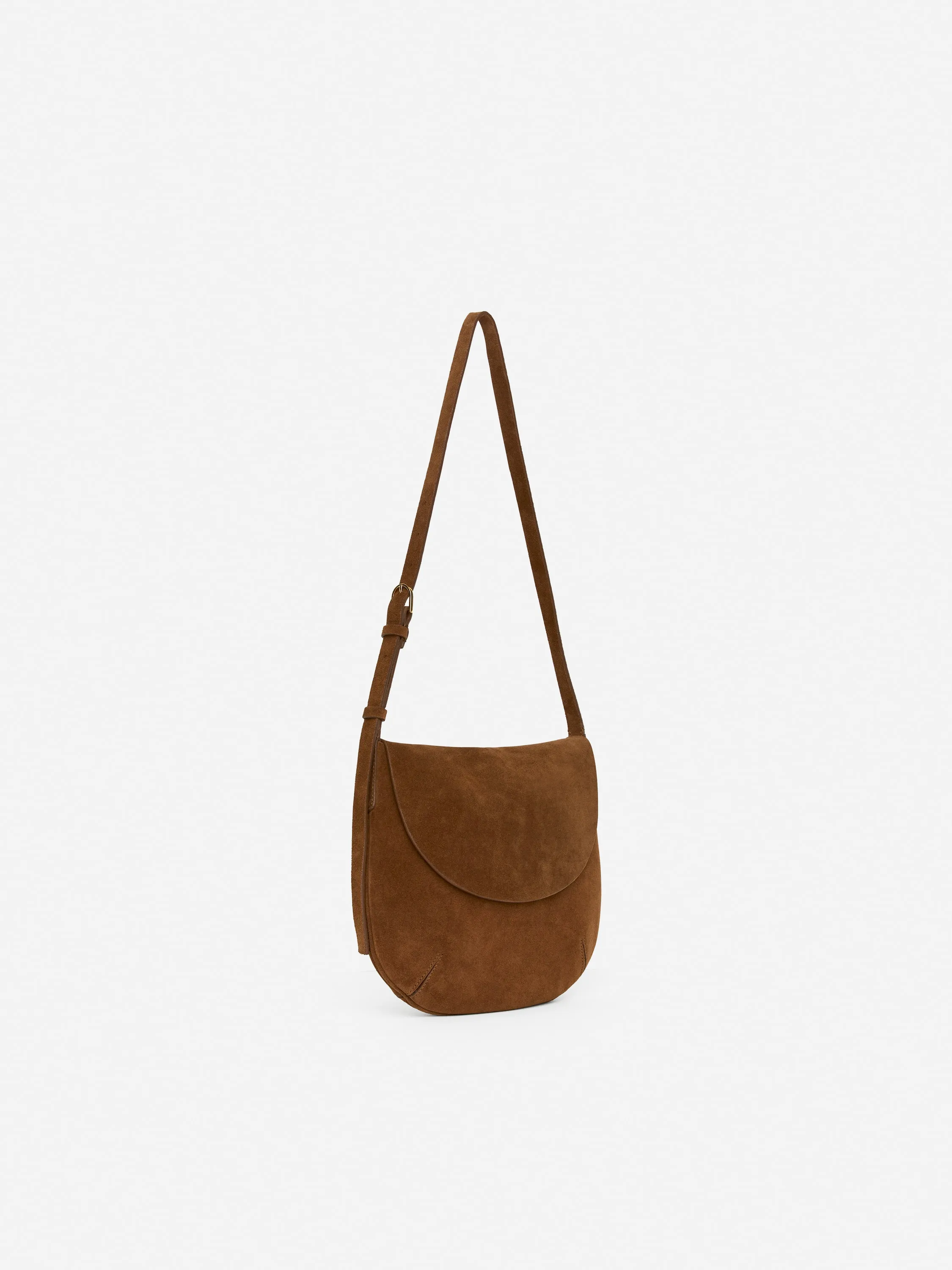 Sac bandoulière en cuir suédé - Marron