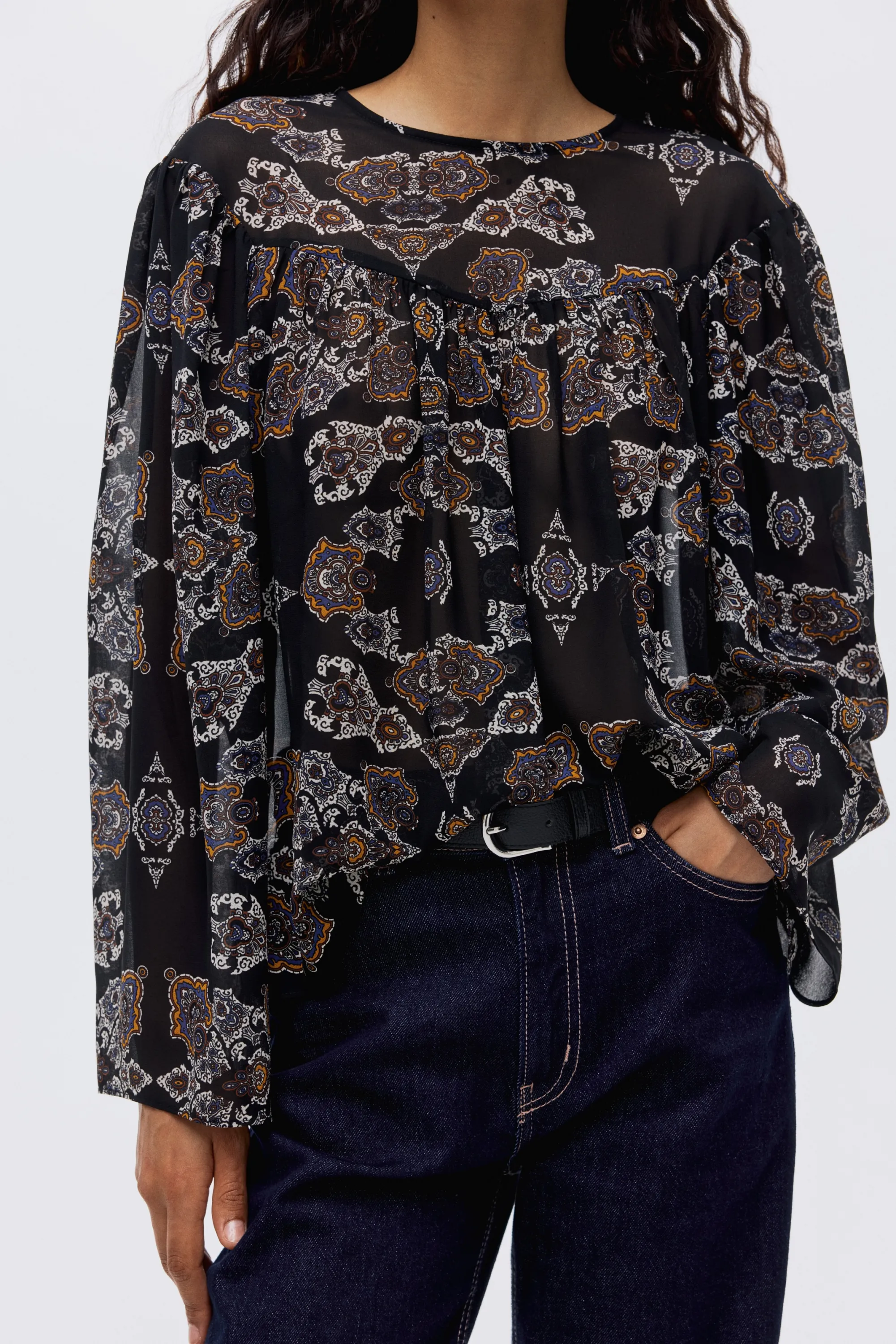 Blouse à motif - Noir/motif