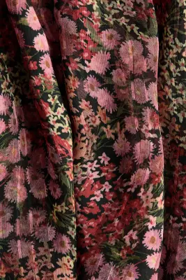Blouse en mousseline avec détails à nouer - Rose/fleuri — photo 2