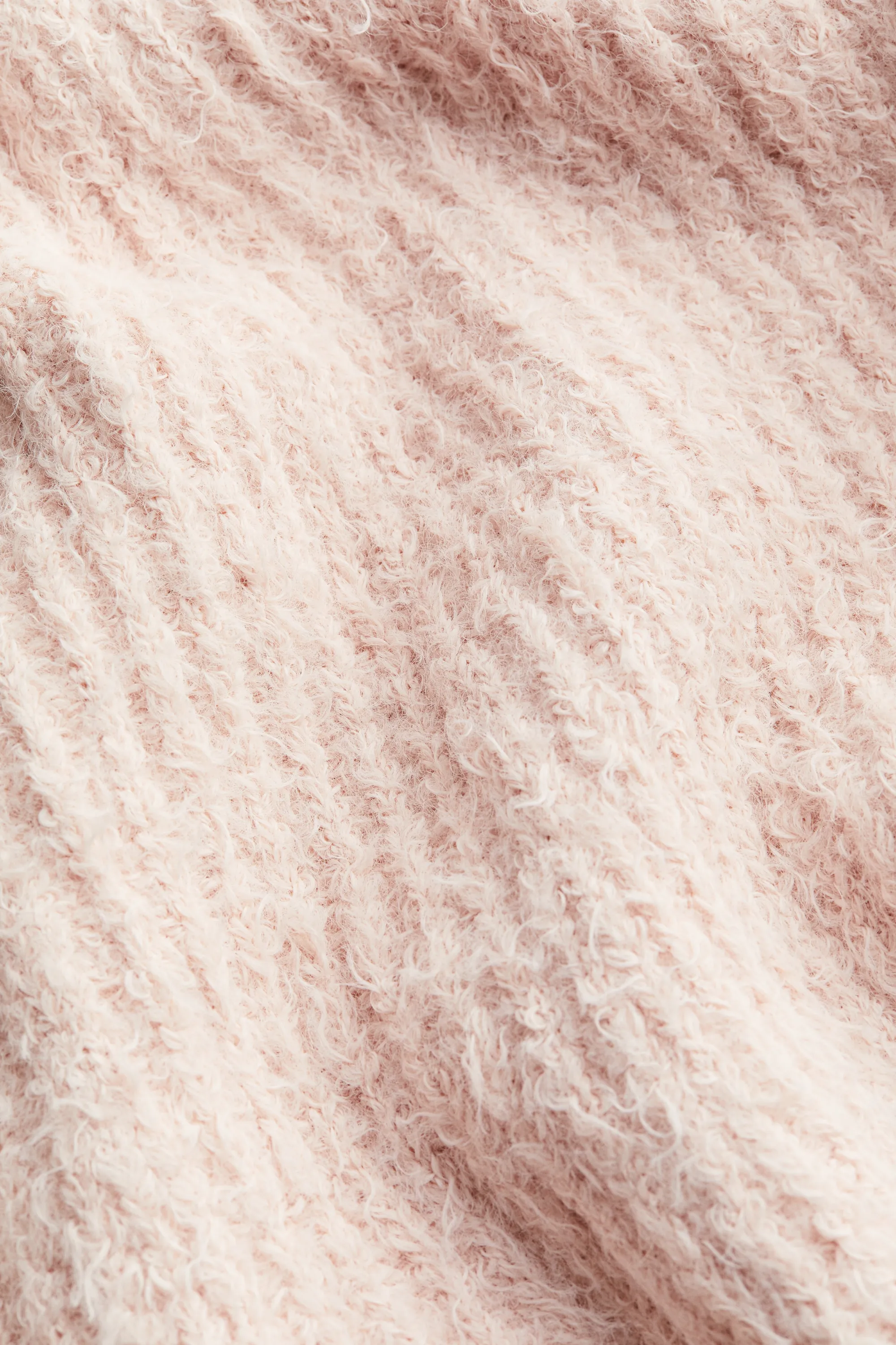 Jupe évasée en maille duveteuse - Rose ancien clair