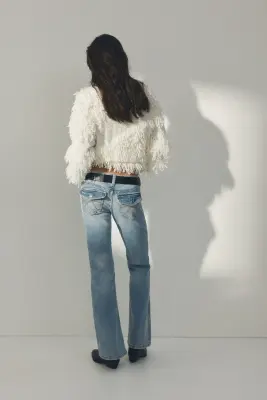 Flared Low Waist Jeans - Bleu denim clair — photo 2